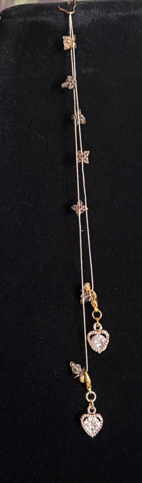 Designer Edition Jeweled XTension Repositionable Brown Faceted Crystal Buds on Blonde Unbreakable Thread Bonus Portable Instant END-ITs (2 Crystal Hearts)