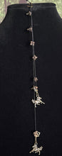 Load image into Gallery viewer, Designer Edition Jeweled XTension Repositionable Champagne Faceted Crystal Buds on Black Unbreakable Thread Bonus Portable Instant END-ITs (2 Horses) or (Dove &amp; Sword)