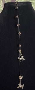 Designer Edition Jeweled XTension Repositionable Champagne Faceted Crystal Buds on Black Unbreakable Thread Bonus Portable Instant END-ITs (2 Horses) or (Dove & Sword)