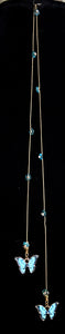 Jeweled XTension Designer Edition Repositionable Turquoise Glass Flowers on Blonde Unbreakable Thread Bonus Portable Instant END-ITs (2 Ornate Butterflies)