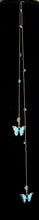 Load image into Gallery viewer, Jeweled XTension Designer Edition Repositionable Turquoise Glass Flowers on Blonde Unbreakable Thread Bonus Portable Instant END-ITs (2 Ornate Butterflies)