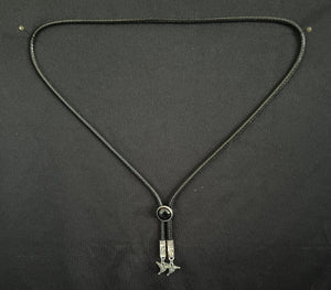 "I" CORD-IT Black Round Black Natural Gemstone/HummingBirds