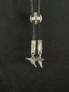 "I" CORD-IT Black Round Black Natural Gemstone/HummingBirds