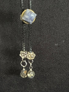 "I" CORD-IT Black Diamond Natural Gemstone/Faceted Crystal Dangles