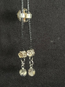 "I" CORD-IT Black Diamond Natural Gemstone/Faceted Crystal Dangles