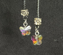Load image into Gallery viewer, &quot;I&quot; CORD-IT Black Aurora Teardrop/Crystal Aurora Butterflies