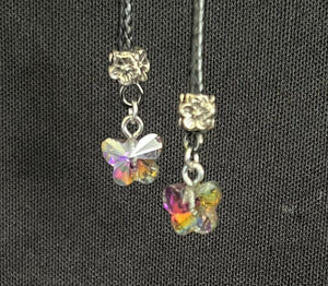 "I" CORD-IT Black Aurora Teardrop/Crystal Aurora Butterflies