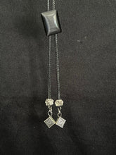 Load image into Gallery viewer, &quot;I&quot; CORD-IT Black Rectangular Genuine Gemstone/Designer Ornate Dangles