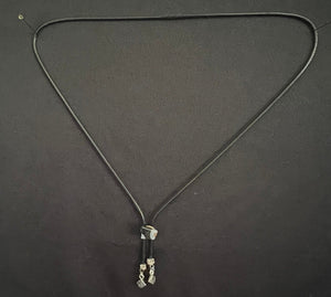 "I" CORD-IT Black Abstract Genuine Gemstone/Designer Ornate Dangles