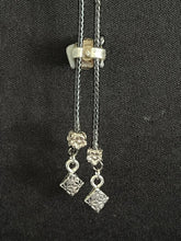 Load image into Gallery viewer, &quot;I&quot; CORD-IT Black Abstract Genuine Gemstone/Designer Ornate Dangles