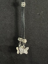 Load image into Gallery viewer, &quot;I&quot; CORD-IT Black Ornate Barrel Bead/Butterflies