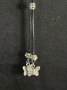 "I" CORD-IT Black Ornate Barrel Bead/Butterflies
