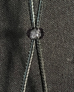 "I" CORD-IT Extra Long Black Faceted Glass Bead/Designer Ornate Dangles