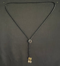 Load image into Gallery viewer, &quot;I&quot; CORD-IT Black Round Ornate Floral/Crystal Heart Dangles