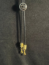 Load image into Gallery viewer, &quot;I&quot; CORD-IT Black Round Ornate Floral/Designer Ornate Dangles