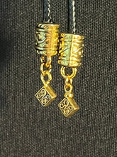 Load image into Gallery viewer, &quot;I&quot; CORD-IT Black Round Ornate Floral/Designer Ornate Dangles
