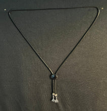 Load image into Gallery viewer, &quot;I&quot; CORD-IT Black Round Natural Stone/Crystal Pyramid Dangles