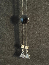 Load image into Gallery viewer, &quot;I&quot; CORD-IT Black Round Natural Stone/Crystal Pyramid Dangles