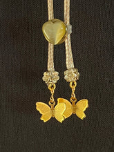 Load image into Gallery viewer, &quot;I&quot; CORD-IT Tan Heart Natural Gemstone/Butterflies