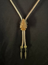 Load image into Gallery viewer, &quot;I&quot; CORD-IT Tan Arrowhead Genuine Gemstone/Feathers