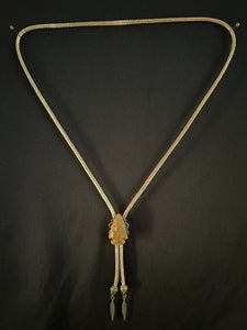 "I" CORD-IT Tan Arrowhead Genuine Gemstone/Feathers