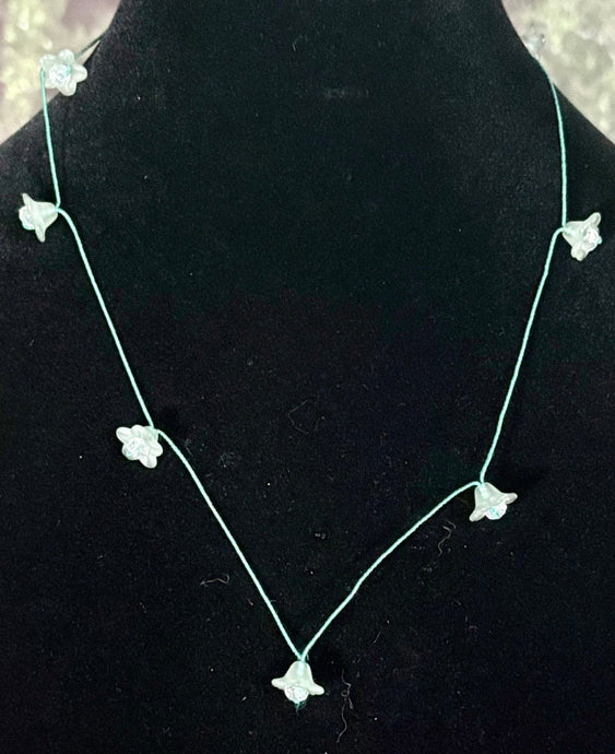 Jeweled XTension Special Edition Clear Acrylic Flowers on Pastel Metallic Wrapped Thread