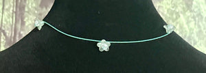 Jeweled XTension Special Edition Clear Acrylic Flowers on Pastel Metallic Wrapped Thread