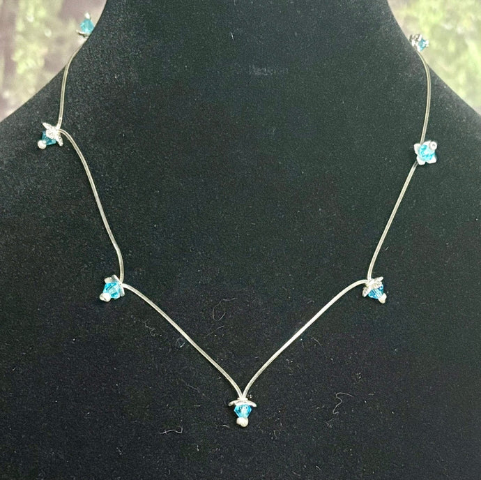 Exclusive Edition Jeweled XTension Turquoise Faceted Crystal Buds on Stretchy Unbreakable Cord Bonus Butterfly Endings