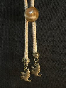 "I" CORD-IT Tan Round Natural Gemstone/LoveDoves