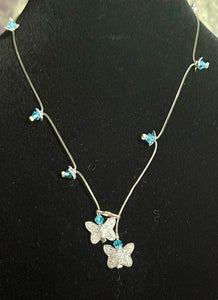 Exclusive Edition Jeweled XTension Turquoise Faceted Crystal Buds on Stretchy Unbreakable Cord Bonus Butterfly Endings