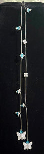 Exclusive Edition Jeweled XTension Turquoise Faceted Crystal Buds on Stretchy Unbreakable Cord Bonus Butterfly Endings