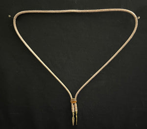 "I" CORD-IT Tan Oval Natural Gemstone/Feathers