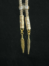 Load image into Gallery viewer, &quot;I&quot; CORD-IT Tan Oval Natural Gemstone/Feathers