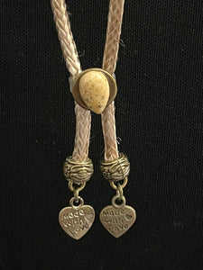 "I" CORD-IT Tan Teardrop Natural Gemstone/Made with Love ❤︎