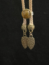 Load image into Gallery viewer, &quot;I&quot; CORD-IT Tan Square Natural Gemstone/Leaves