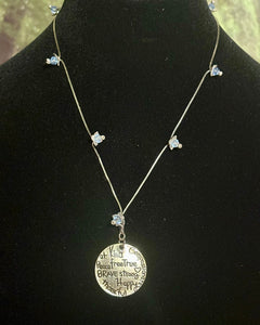 Exclusive Edition Jeweled XTension Lt. Blue Faceted Crystal Buds on Stretchy Unbreakable Cord Bonus Butterfly Endings
