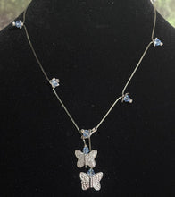 Load image into Gallery viewer, Exclusive Edition Jeweled XTension Lt. Blue Faceted Crystal Buds on Stretchy Unbreakable Cord Bonus Butterfly Endings