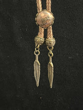 Load image into Gallery viewer, &quot;I&quot; CORD-IT Tan Round Natural Gemstone/Feathers