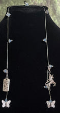 Load image into Gallery viewer, Exclusive Edition Jeweled XTension Lt. Blue Faceted Crystal Buds on Stretchy Unbreakable Cord Bonus Butterfly Endings