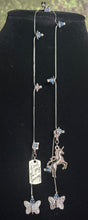 Load image into Gallery viewer, Exclusive Edition Jeweled XTension Lt. Blue Faceted Crystal Buds on Stretchy Unbreakable Cord Bonus Butterfly Endings