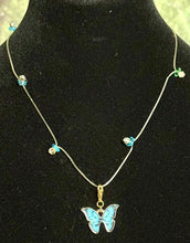 Load image into Gallery viewer, Exclusive Edition Jeweled XTension Lt. Blue Faceted Crystal Buds on Stretchy Unbreakable Cord Bonus Butterfly Endings