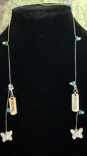 Load image into Gallery viewer, Exclusive Edition Jeweled XTension Lt. Blue Faceted Crystal Buds on Stretchy Unbreakable Cord Bonus Butterfly Endings