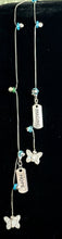 Load image into Gallery viewer, Exclusive Edition Jeweled XTension Lt. Blue Faceted Crystal Buds on Stretchy Unbreakable Cord Bonus Butterfly Endings