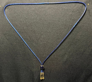 "I" CORD-IT Blue Round Natural Gemstone /Designer Discs