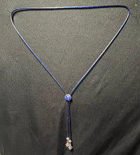 Load image into Gallery viewer, &quot;I&quot; CORD-IT Blue Round Natural Gemstone /Crystal Diamond Dangles