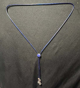"I" CORD-IT Blue Round Natural Gemstone /Crystal Diamond Dangles