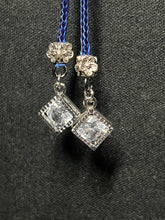 Load image into Gallery viewer, &quot;I&quot; CORD-IT Blue Round Natural Gemstone /Crystal Diamond Dangles