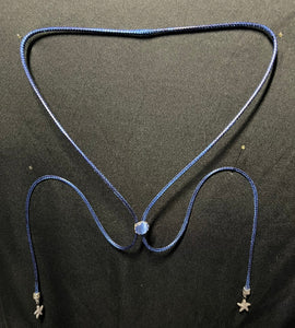 "I" CORD-IT Extra Long Blue Round Natural Stone/StarFish