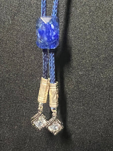 "I" CORD-IT Blue Faceted Natural Gemstone/Crystal Diamond Dangles