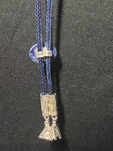 "I" CORD-IT Blue Oval Natural Gemstone/Crystal Pyramid Dangles
